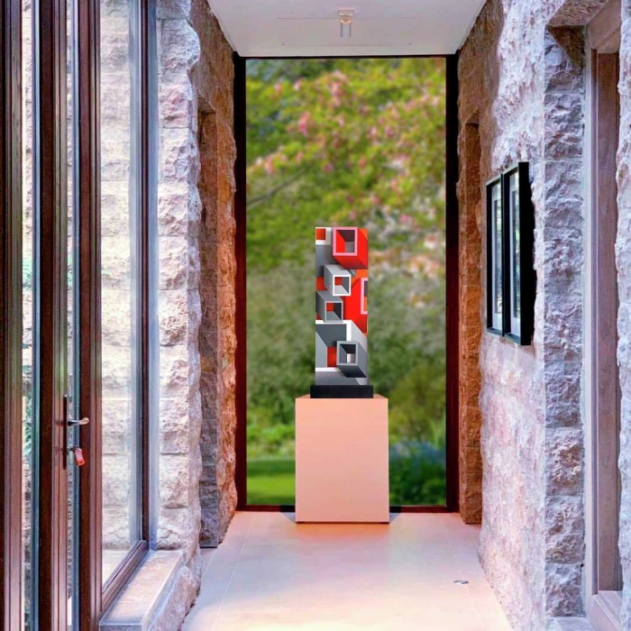 Alegre Perspectiva Rojo Gris