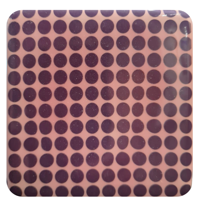 Cube pink with black dots