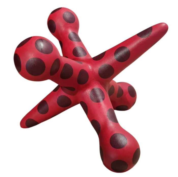 Jack red with black dots