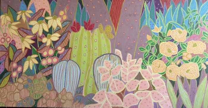 Cactus Garden with Roses