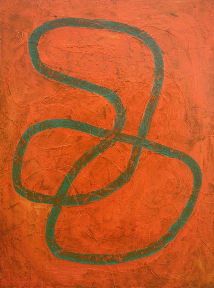 Green Cord on Orange Field