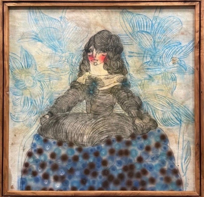 Menina de Flor Azul