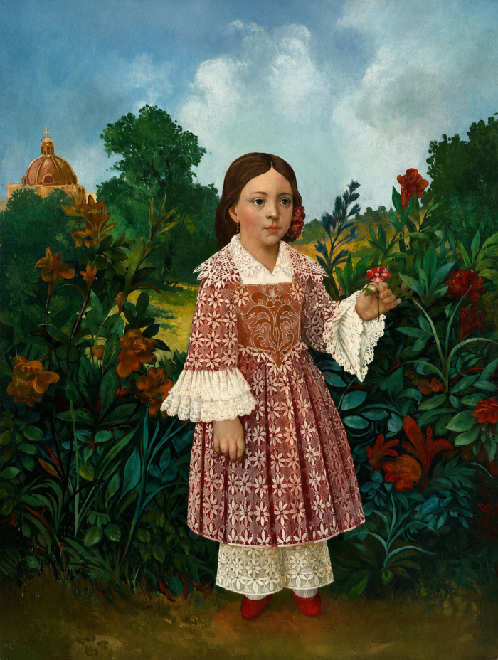 Niña en Jardín